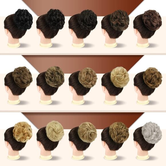 Claw Clip Messy Bun Hair Piece Wavy Curly Synthetic Easy To Use Elegant main image 4
